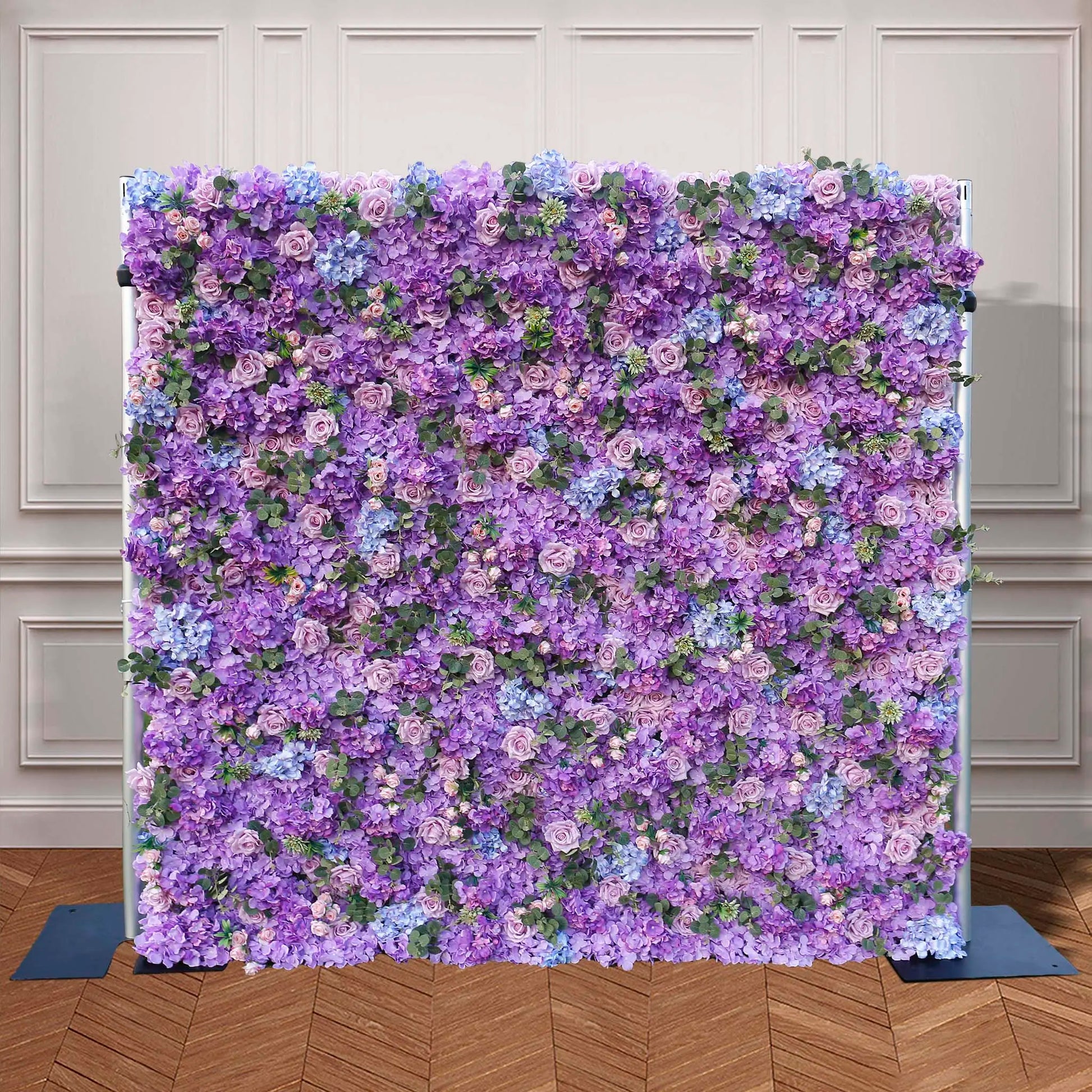 Rosy Lilac Hydrangea Wedding Roll up Fabric Perple Flower Wall