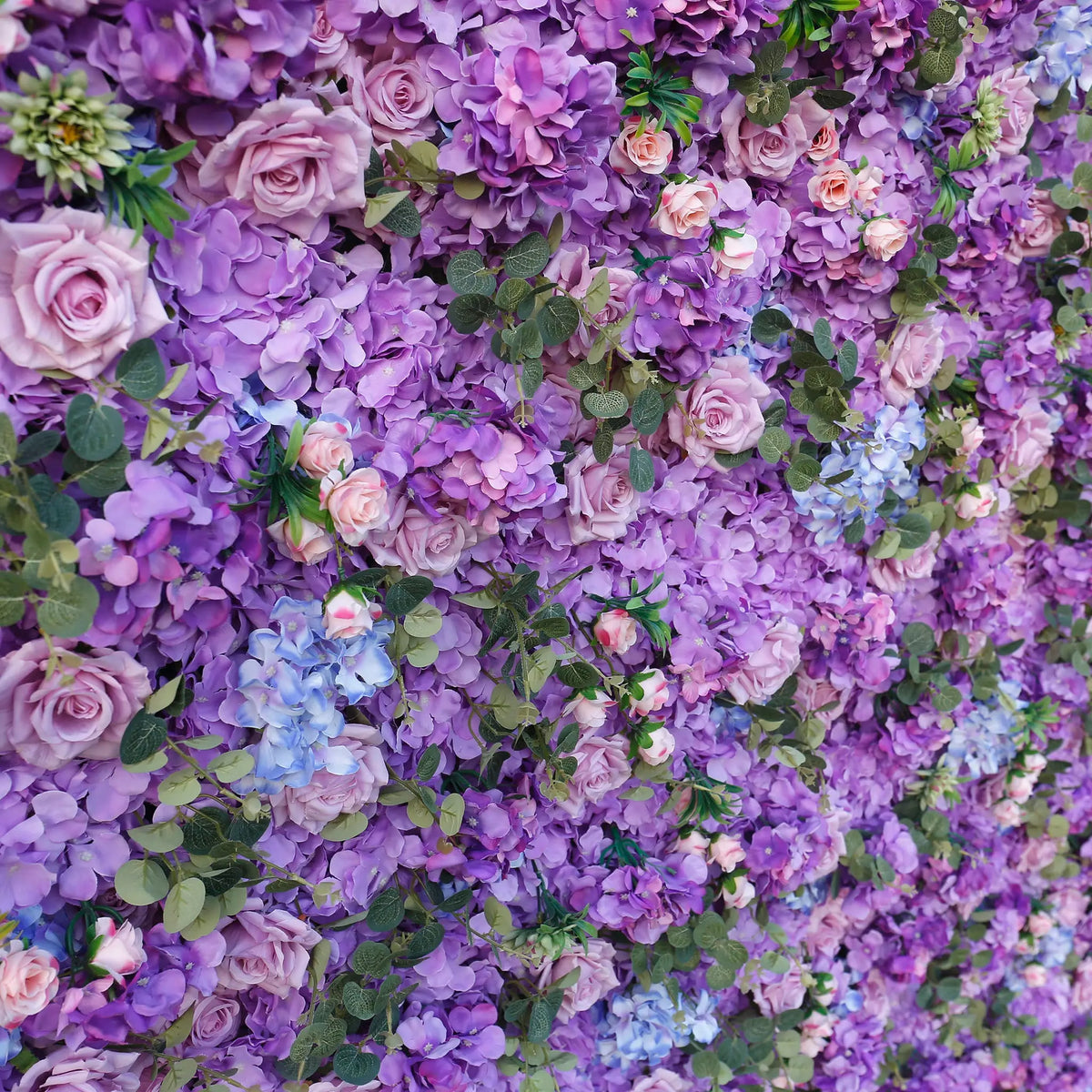Rosy Lilac Hydrangea Wedding Roll up Fabric Perple Flower Wall