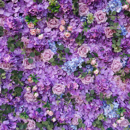 Rosy Lilac Hydrangea Wedding Roll up Fabric Perple Flower Wall