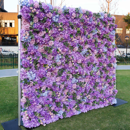 Rosy Lilac Hydrangea Wedding Roll up Fabric Perple Flower Wall