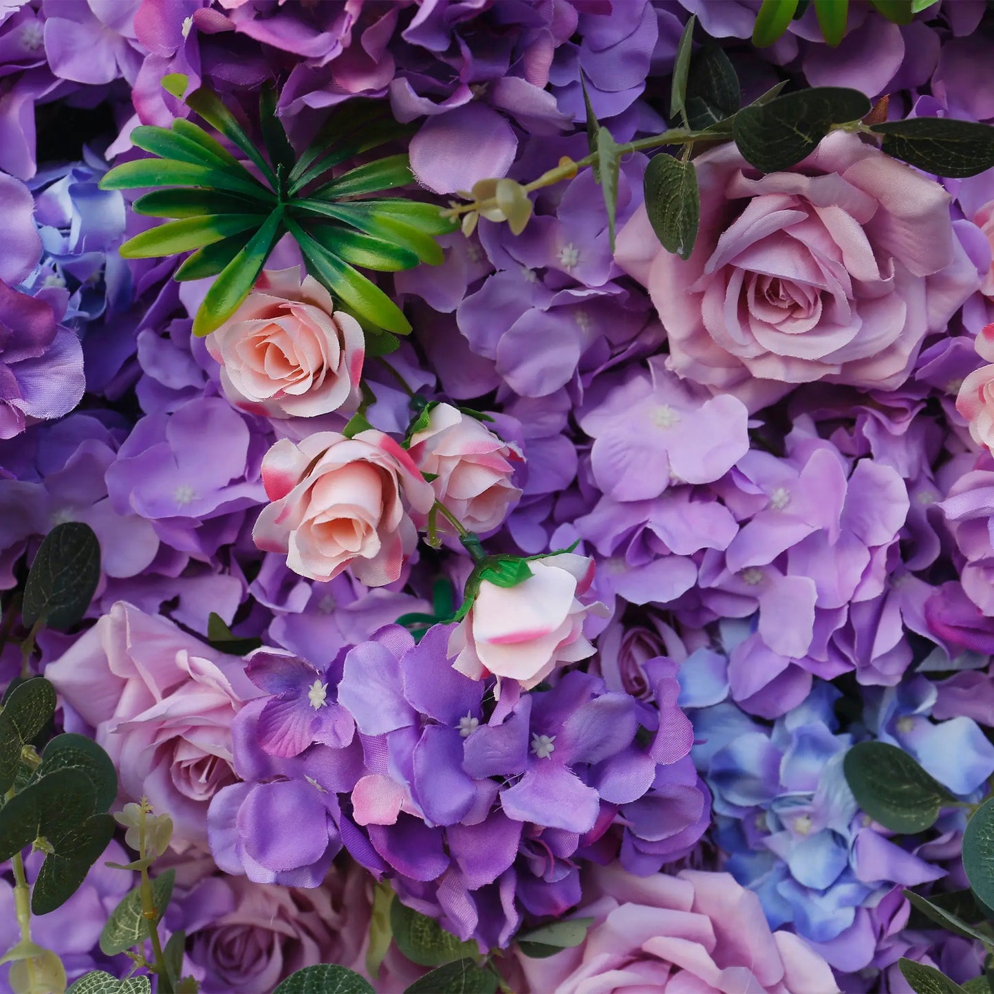 Rosy Lilac Hydrangea Wedding Roll up Fabric Perple Flower Wall