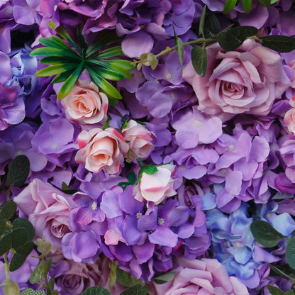 Rosy Lilac Hydrangea Wedding Roll up Fabric Perple Flower Wall