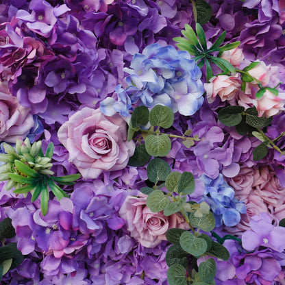 Rosy Lilac Hydrangea Wedding Roll up Fabric Perple Flower Wall