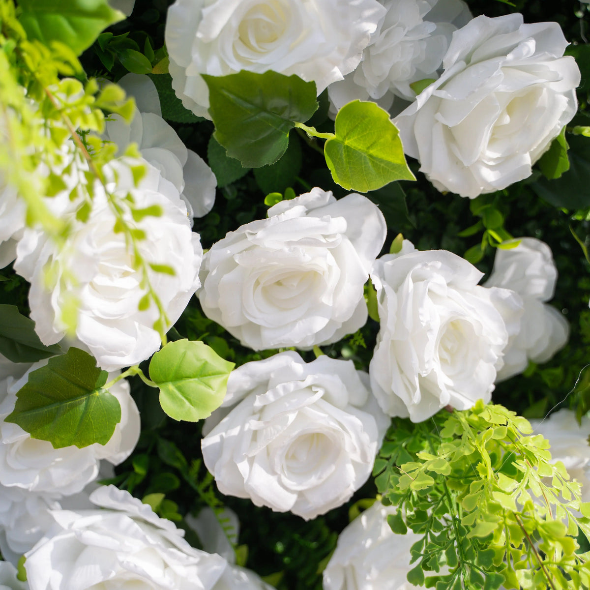 Artificial flower wall floral detail view