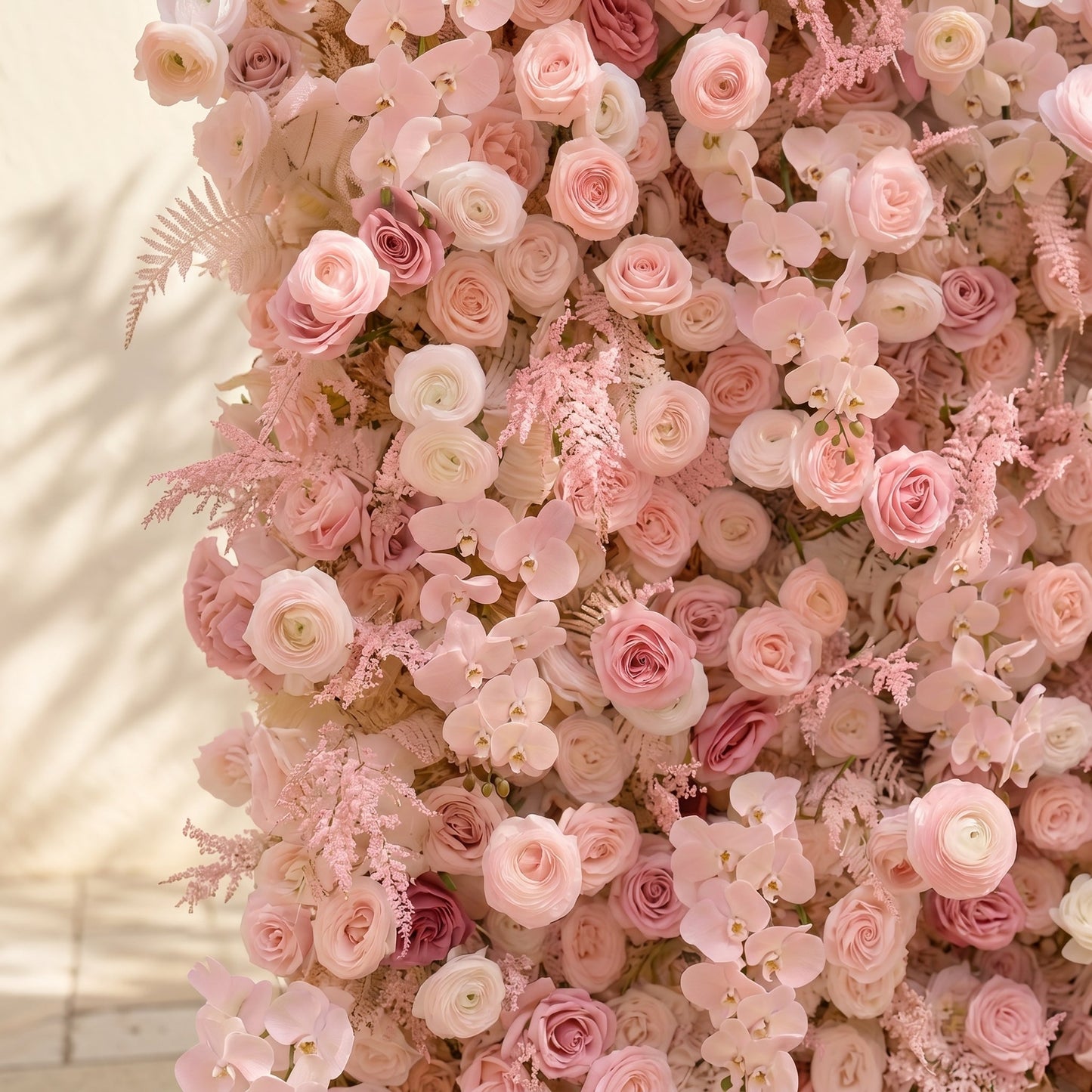 Romantic blush floral backdrop texture