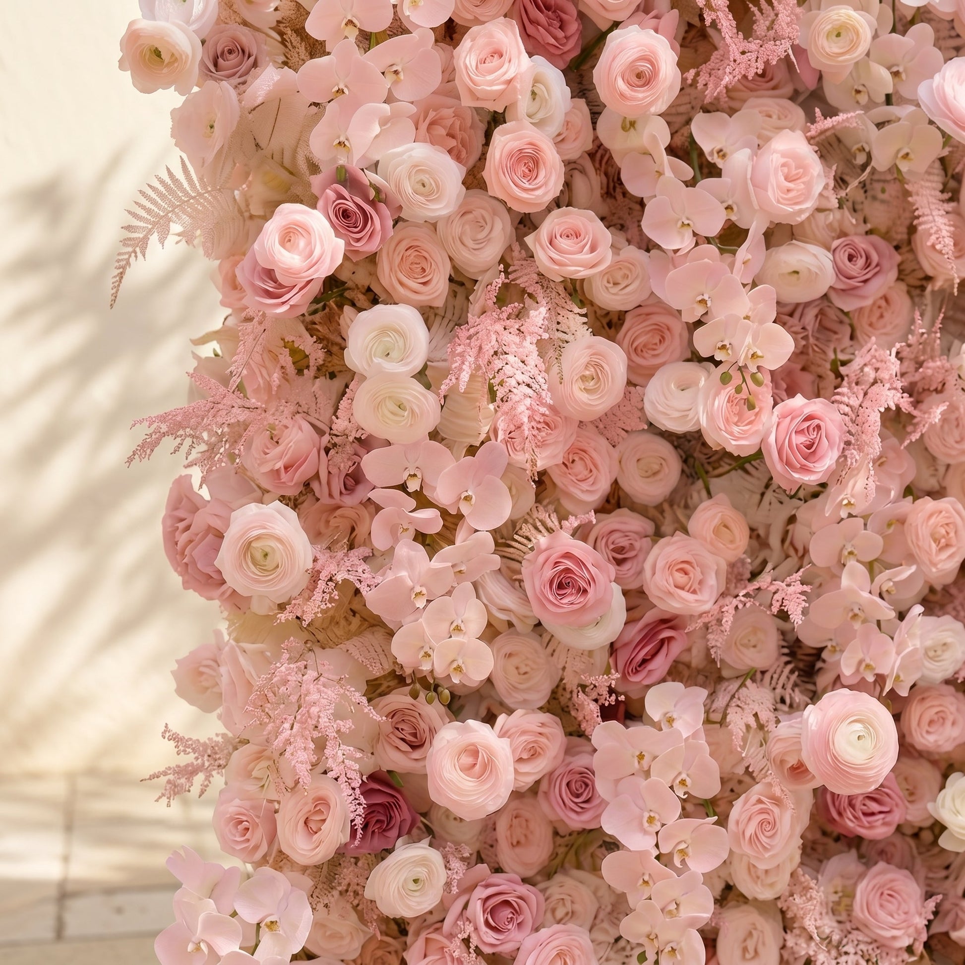 Romantic blush floral backdrop texture