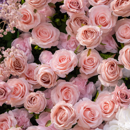 Artificial flower wall floral detail view