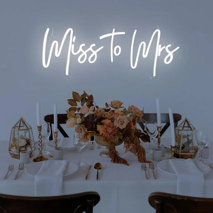 22 inches Miss To Mrs Neon Sign LED Dimmable Wedding Light Up Signs Wall Decor for Wedding Party Proposal Decor