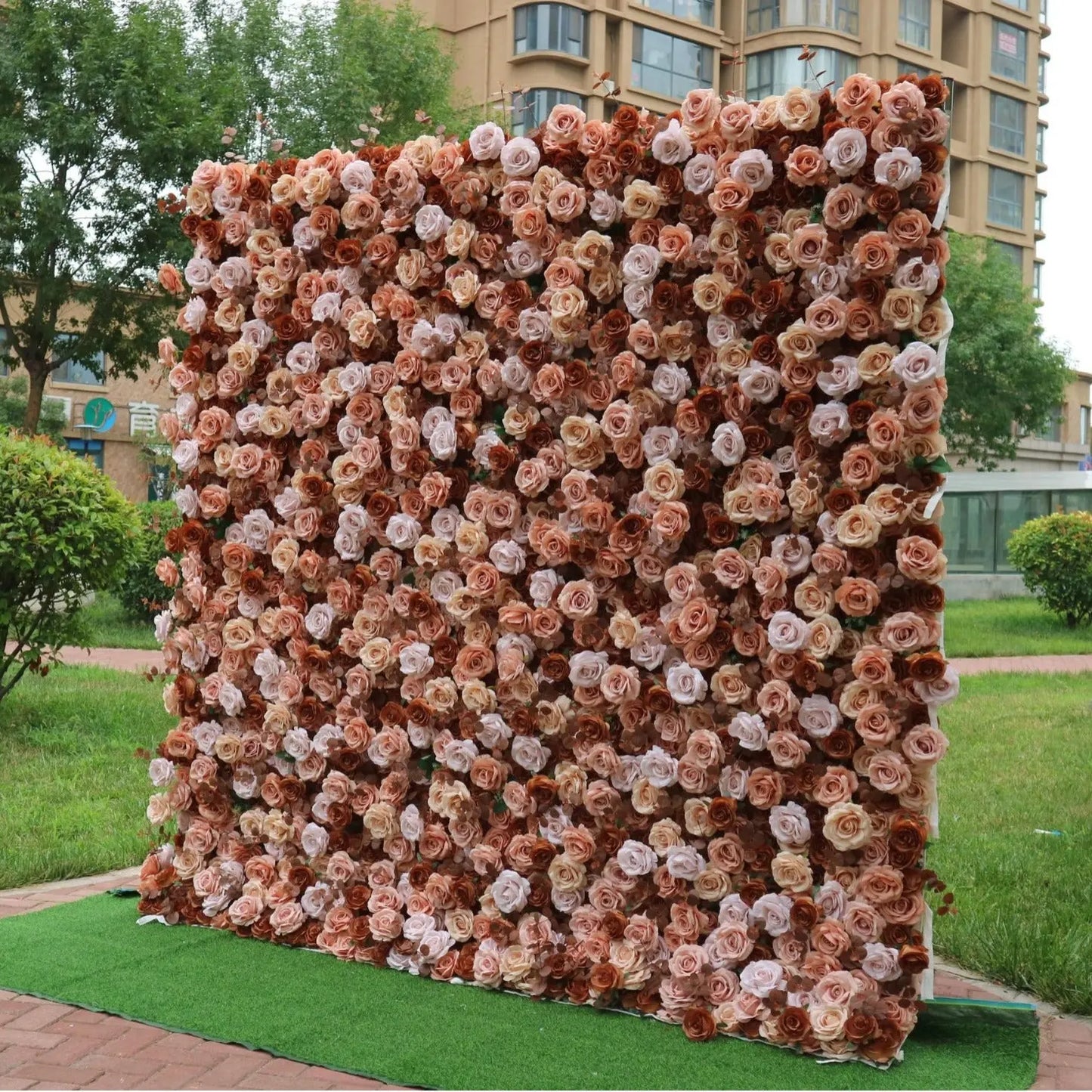 Rosy 3D Mixed Rose Flower Wall Backdrop Romantic Wedding & Event Decor
