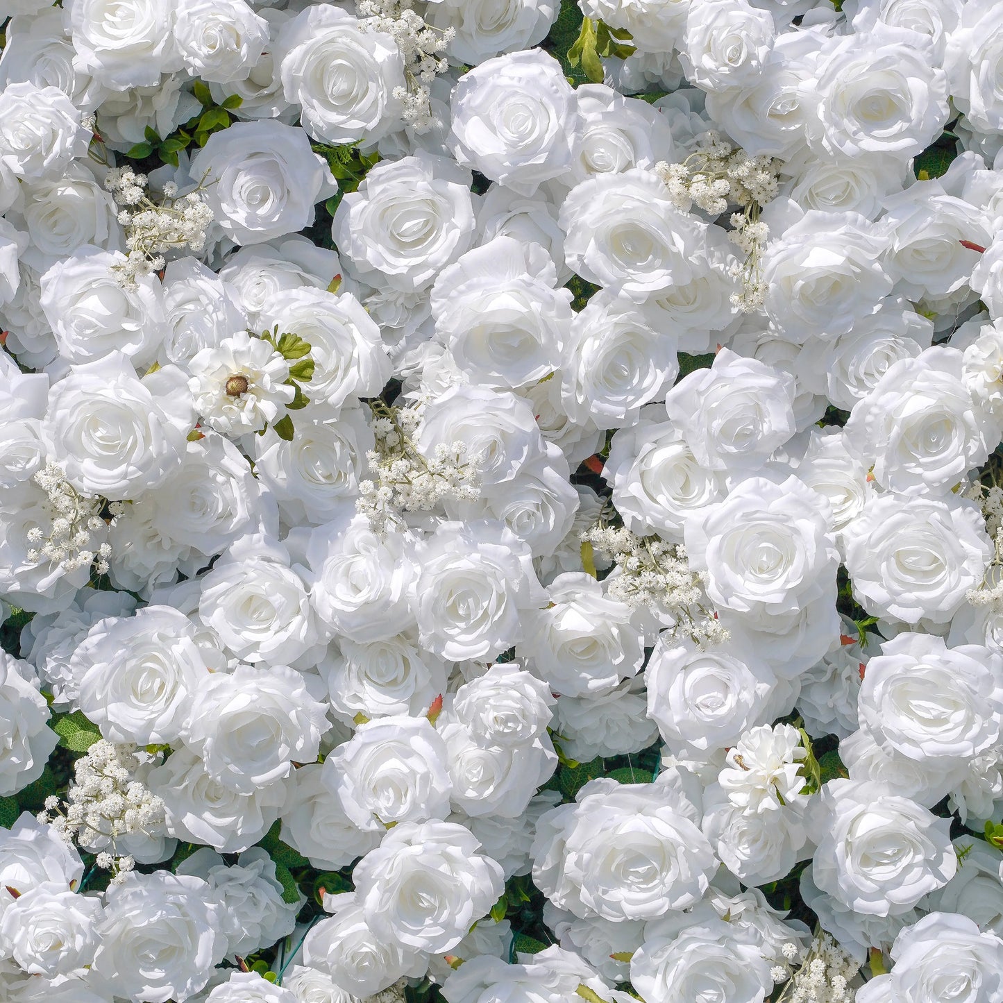 Artificial flower wall floral detail view