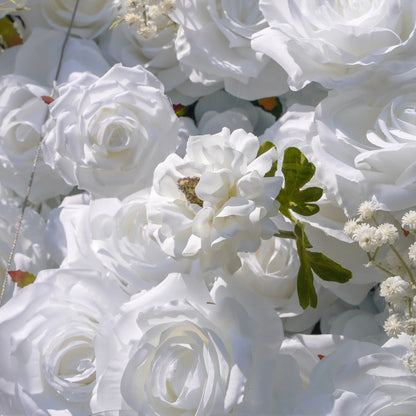Artificial flower wall floral detail view