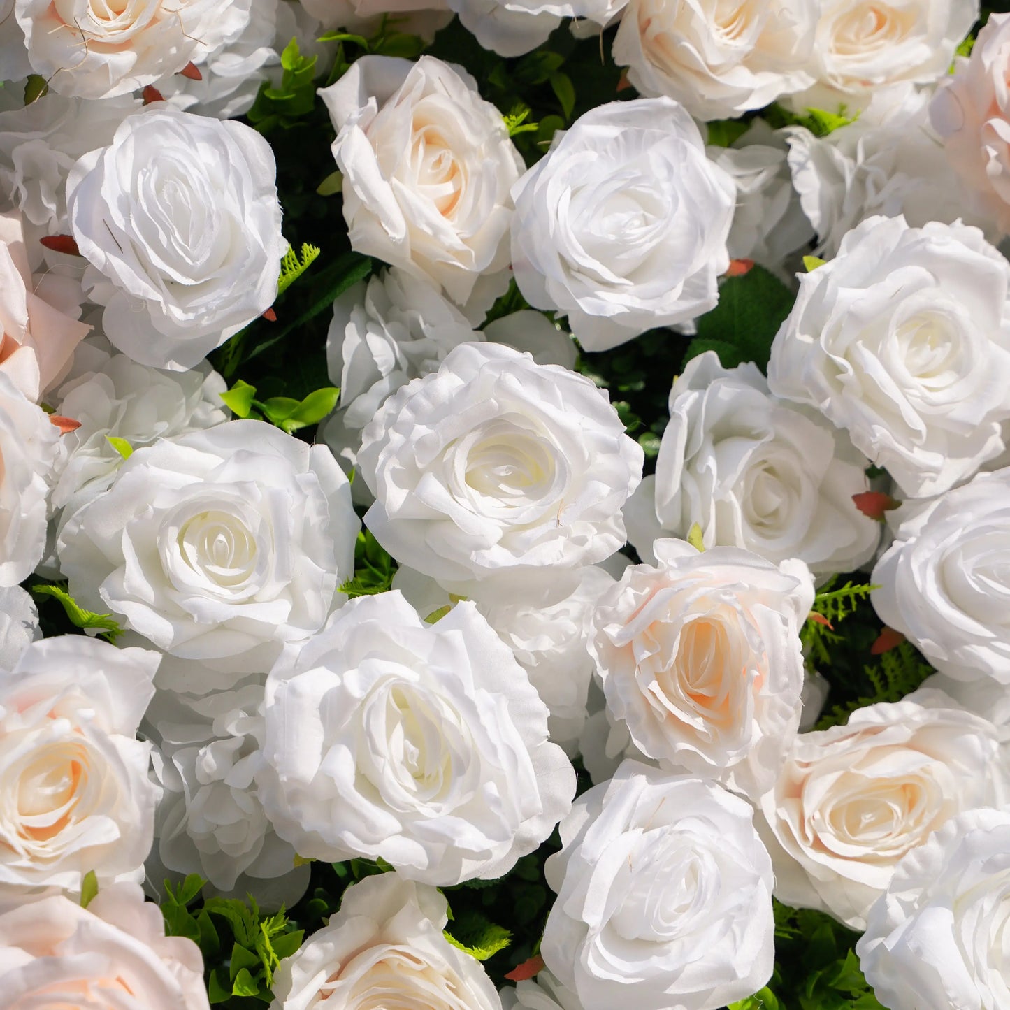 Artificial flower wall floral detail view