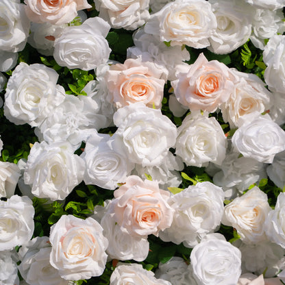 Artificial flower wall floral detail view