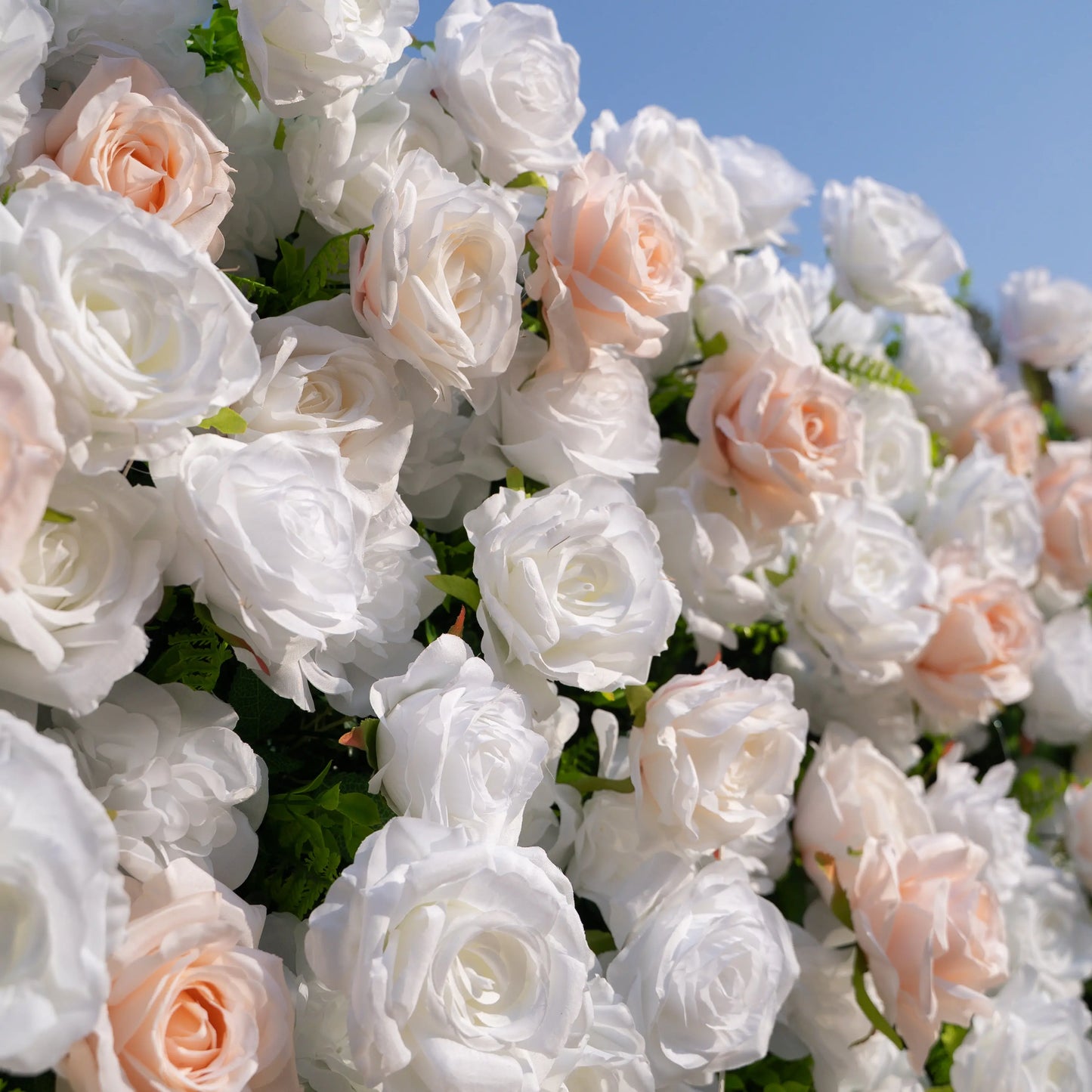 Artificial flower wall floral detail view