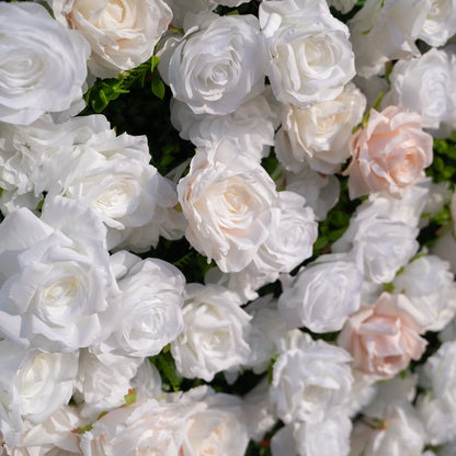 Artificial flower wall floral detail view