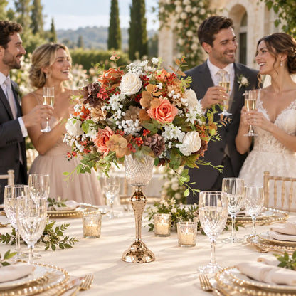 Orange Floral Centerpiece – Wedding Table Decor styled for a wedding celebration