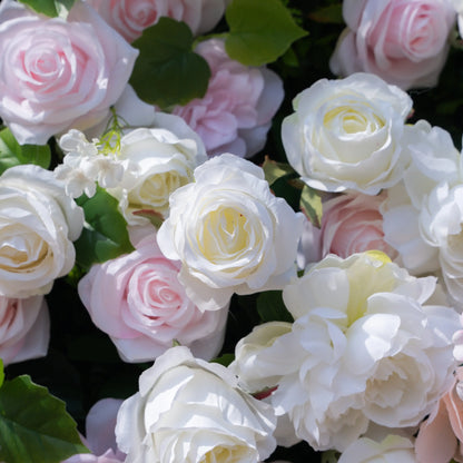 Artificial flower wall floral detail view