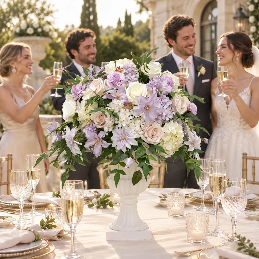 Pastel Mix Floral Centerpiece – Wedding Table Decor styled for a wedding celebration