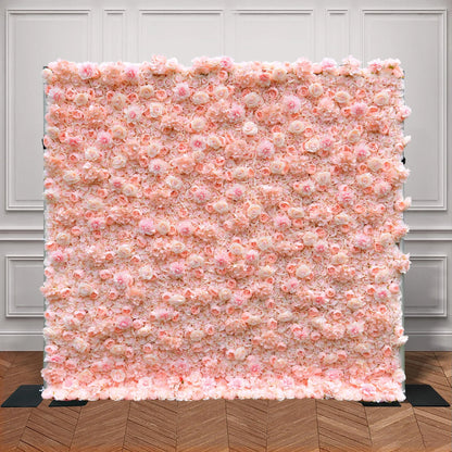 Rosy Hydrangea Rose Dalia Curtain Pink 2D Flower Wall Backdrop