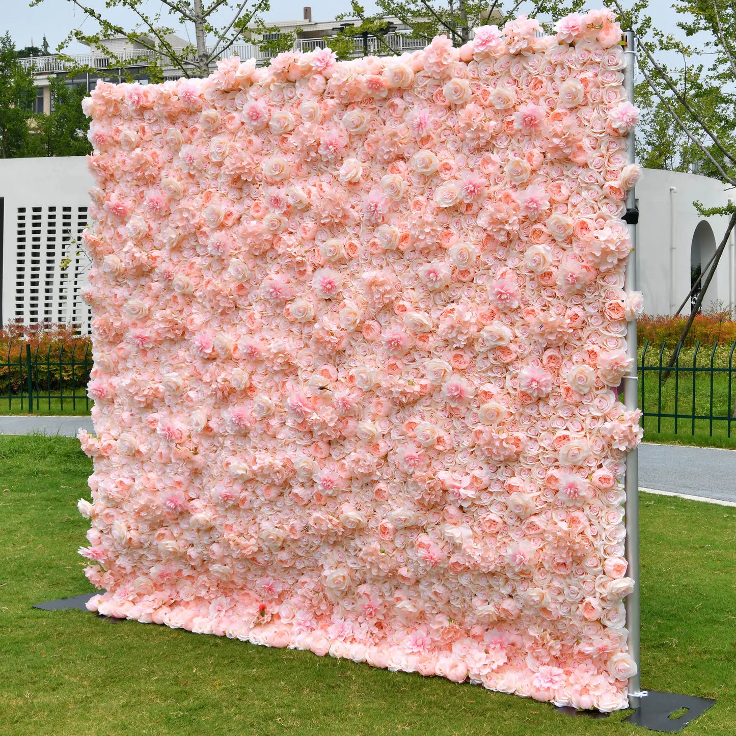 Rosy Hydrangea Rose Dalia Curtain Pink 2D Flower Wall Backdrop