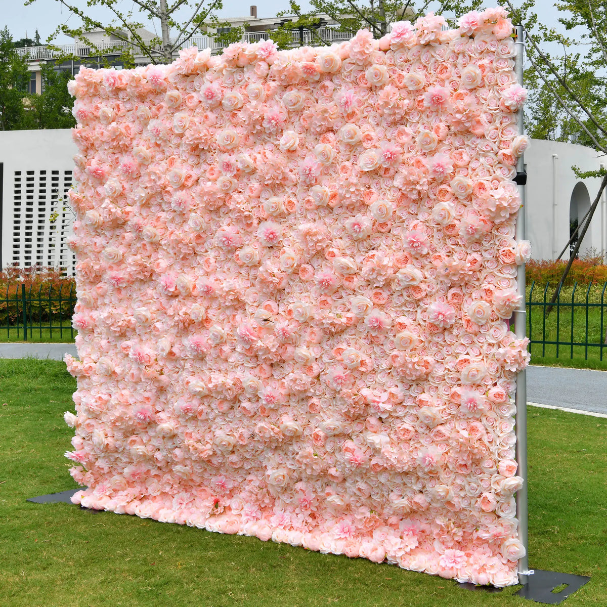 Rosy Hydrangea Rose Dalia Curtain Pink 2D Flower Wall Backdrop