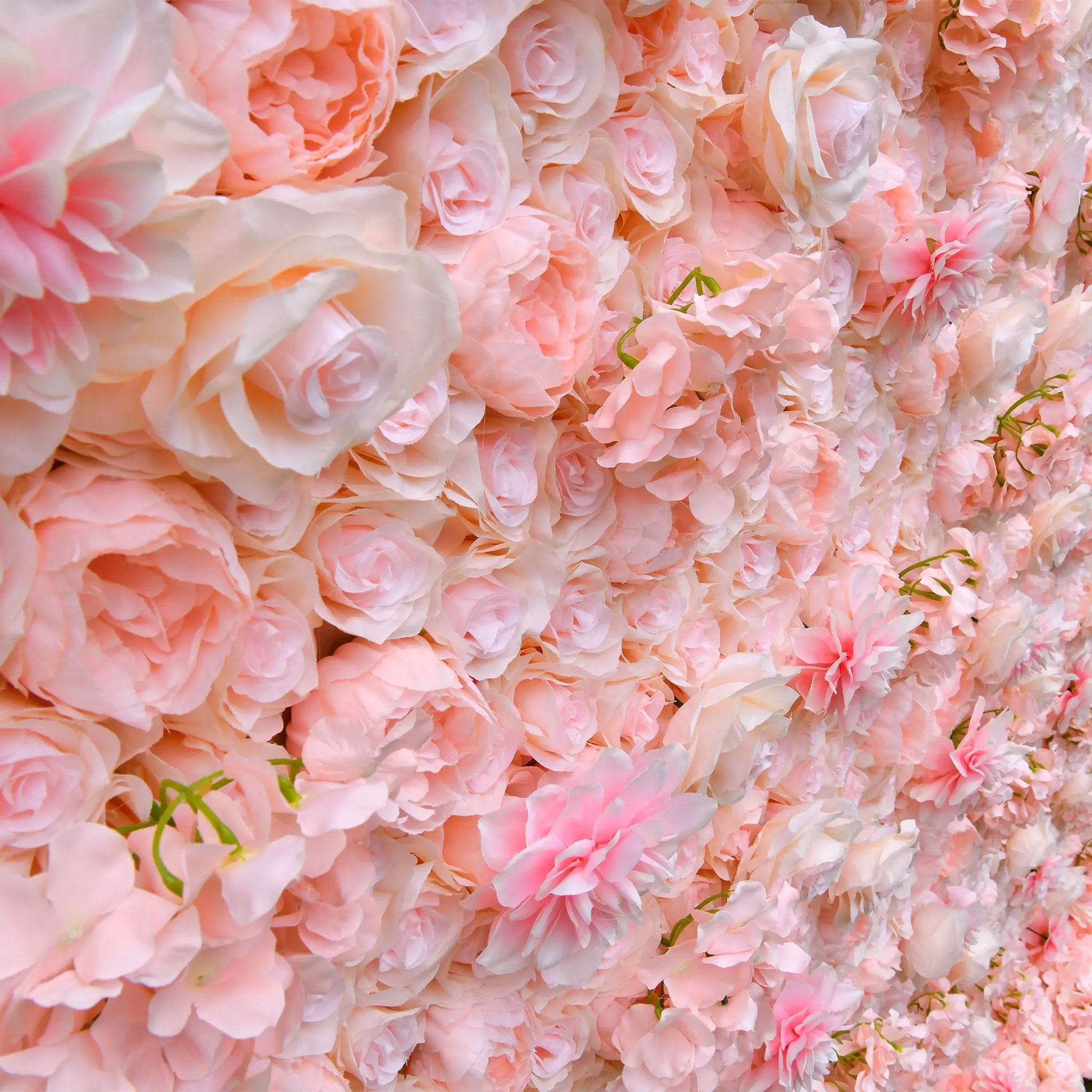 Rosy Hydrangea Rose Dalia Curtain Pink 2D Flower Wall Backdrop