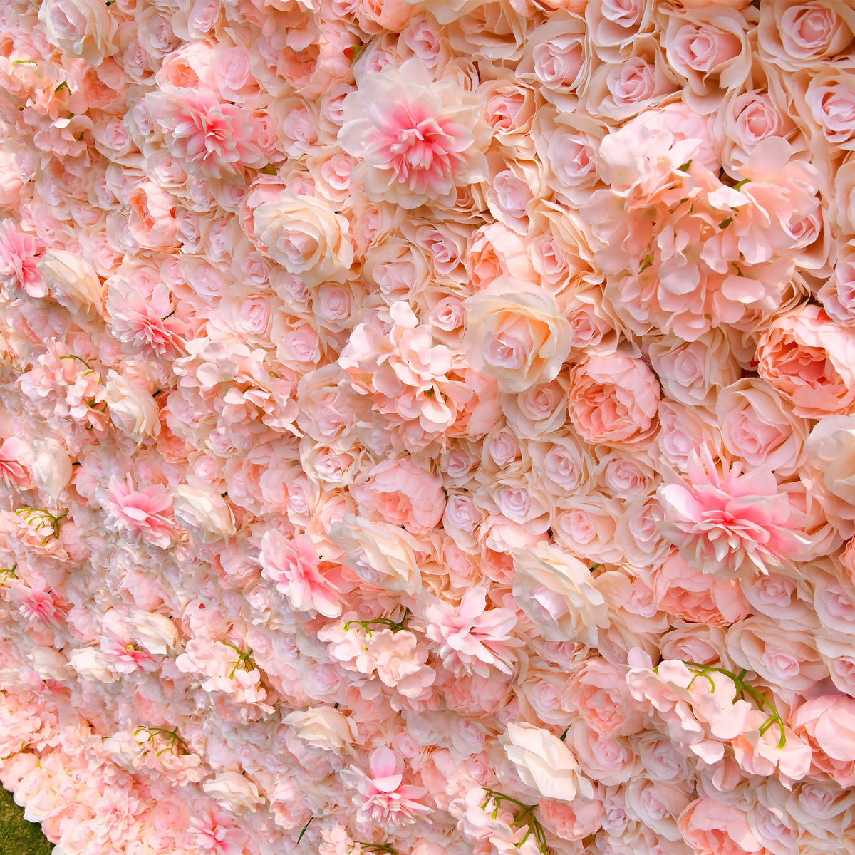 Rosy Hydrangea Rose Dalia Curtain Pink 2D Flower Wall Backdrop