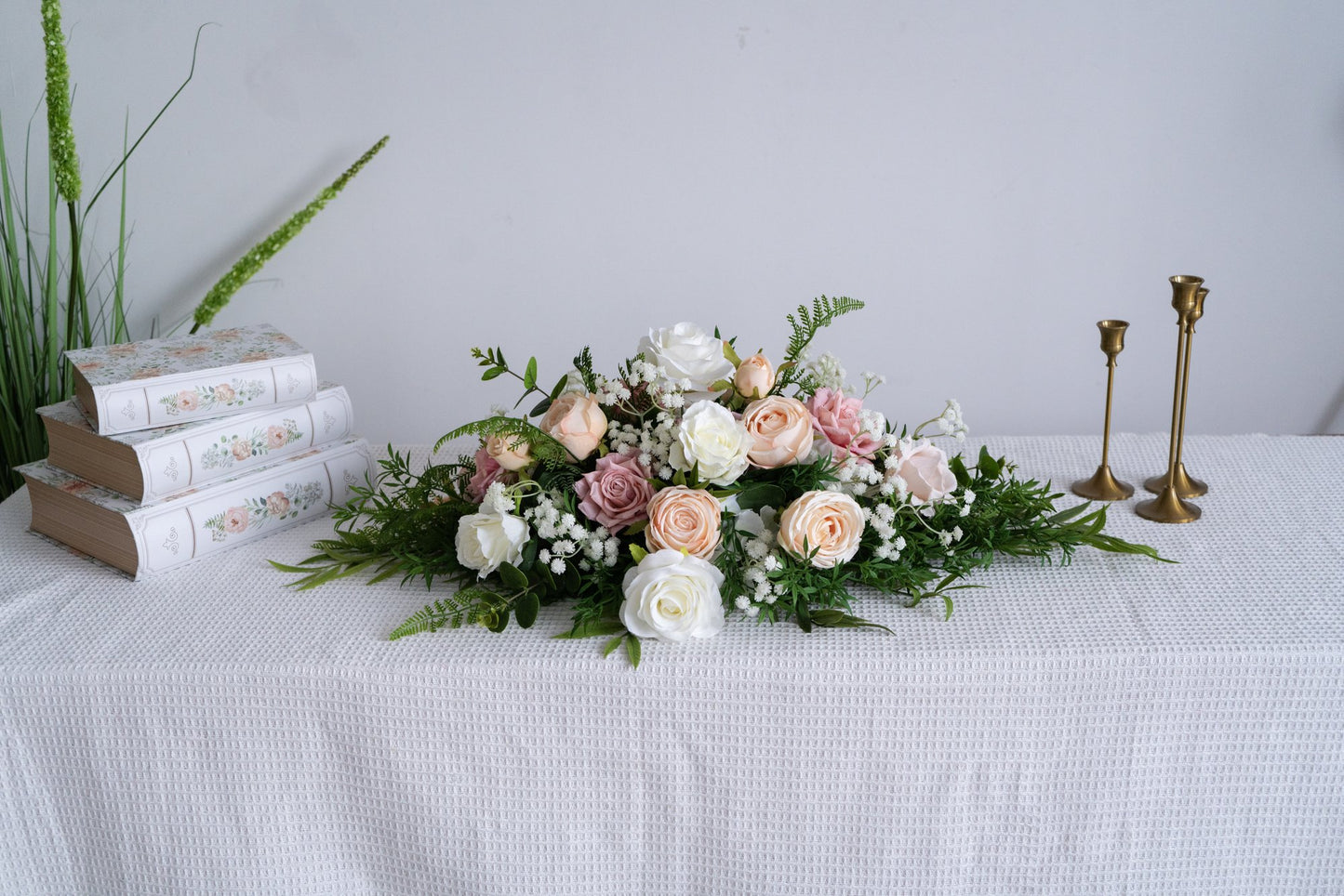 Blush Pink Floral Table Arrangement – Wedding Table Decor