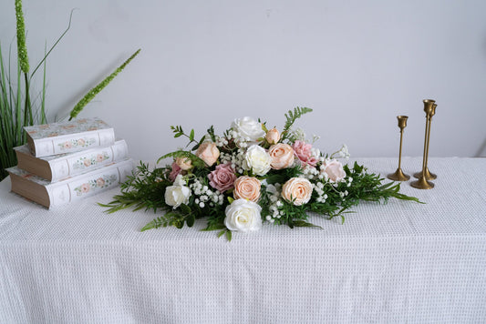 Blush Pink Floral Table Arrangement – Wedding Table Decor