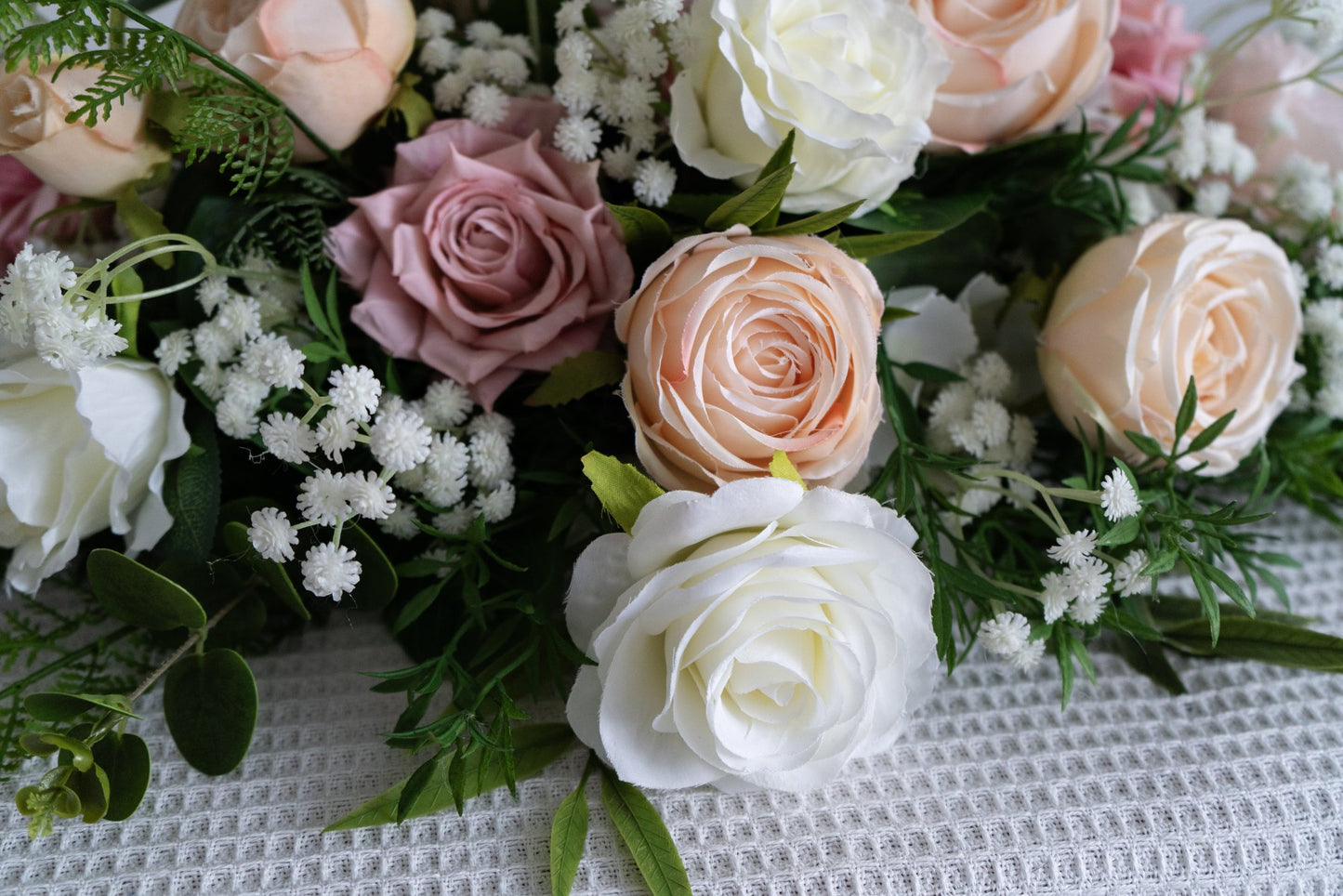 Blush Pink Floral Table Arrangement – Wedding Table Decor
