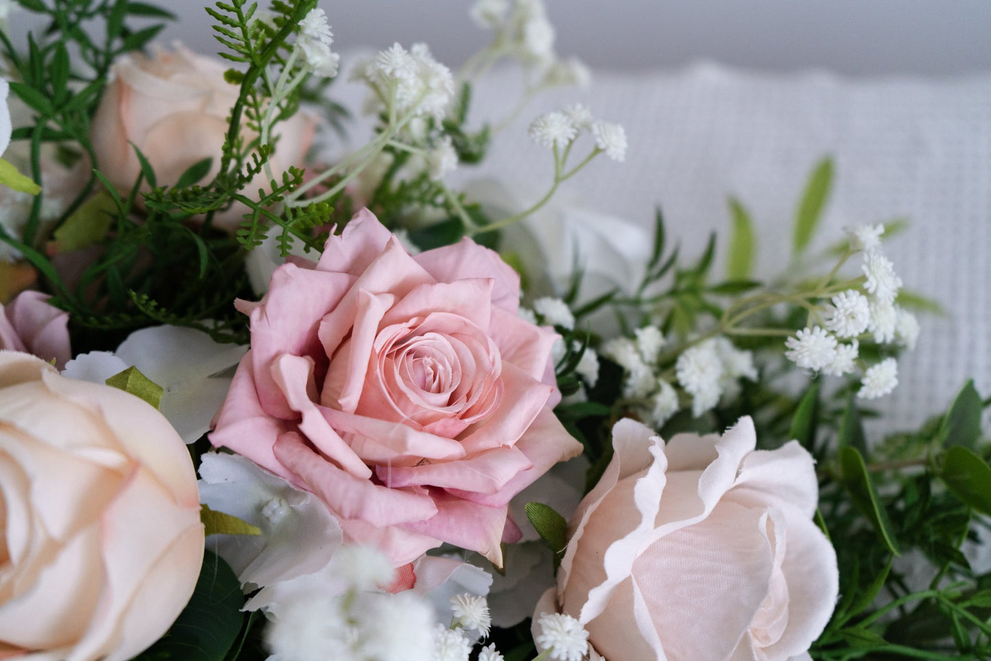 Blush Pink Floral Table Arrangement – Wedding Table Decor
