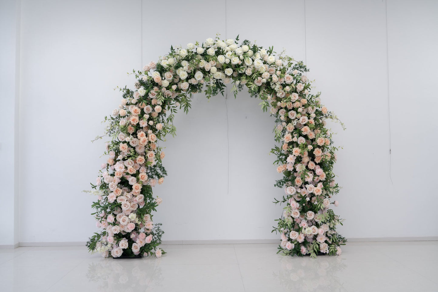 Single Sided Floral Wedding Arch for Ceremony & Reception – Bridal Backdrop Decoration, 7.9×7.9 ft