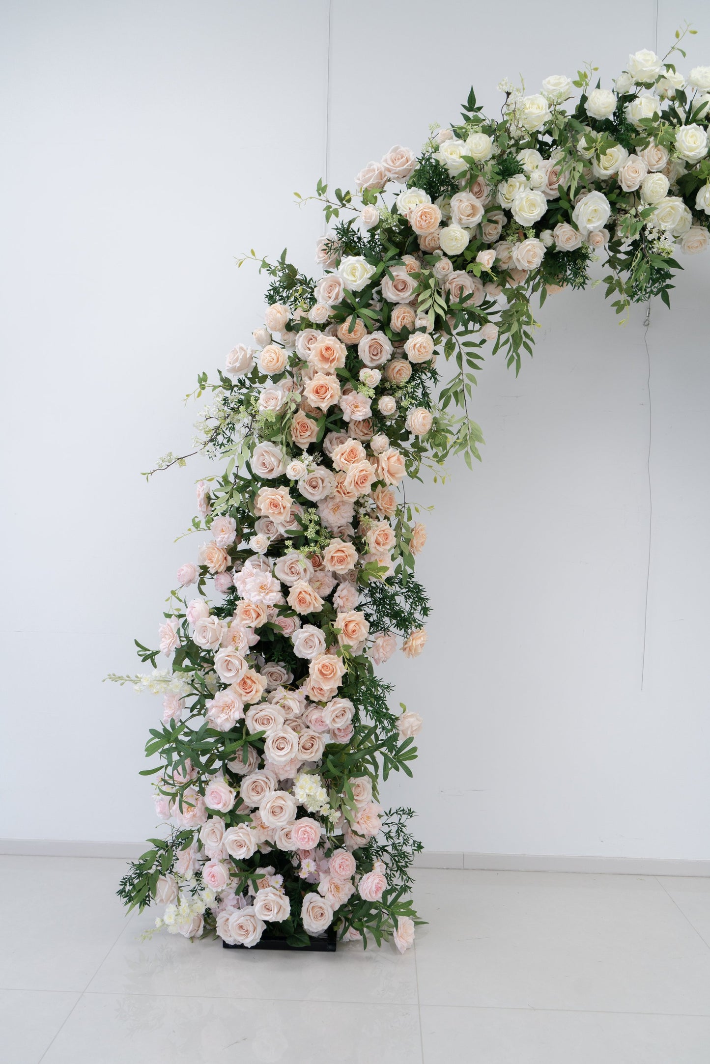 Single Sided Floral Wedding Arch for Ceremony & Reception – Bridal Backdrop Decoration, 7.9×7.9 ft