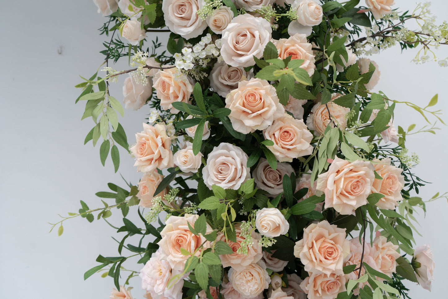 Single Sided Floral Wedding Arch for Ceremony & Reception – Bridal Backdrop Decoration, 7.9×7.9 ft