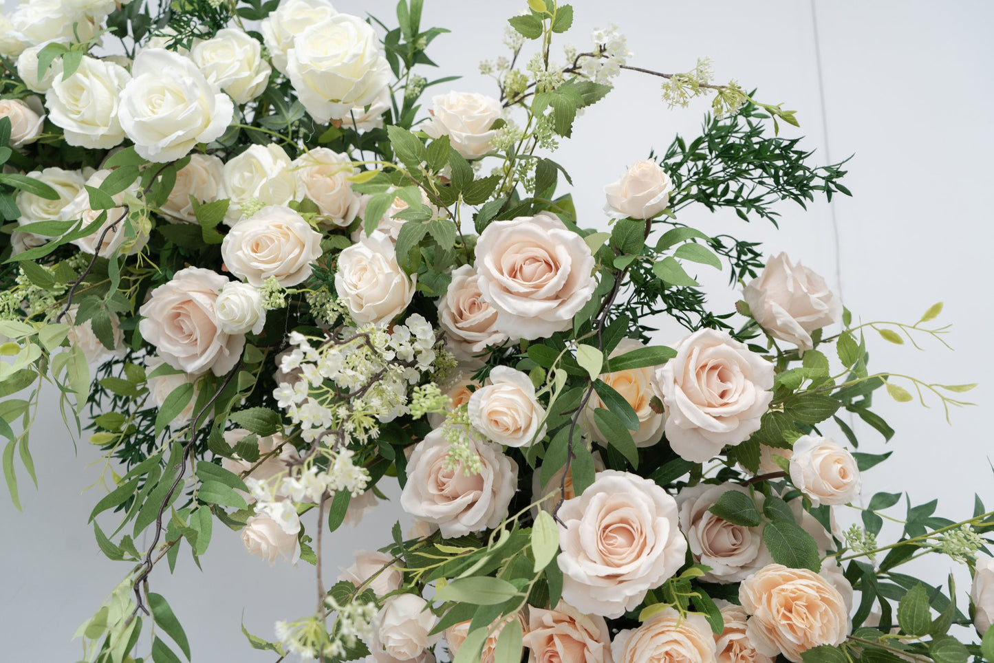 Single Sided Floral Wedding Arch for Ceremony & Reception – Bridal Backdrop Decoration, 7.9×7.9 ft