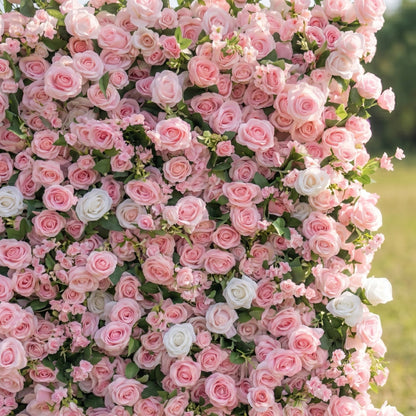 Pink rose flower backdrop detail
