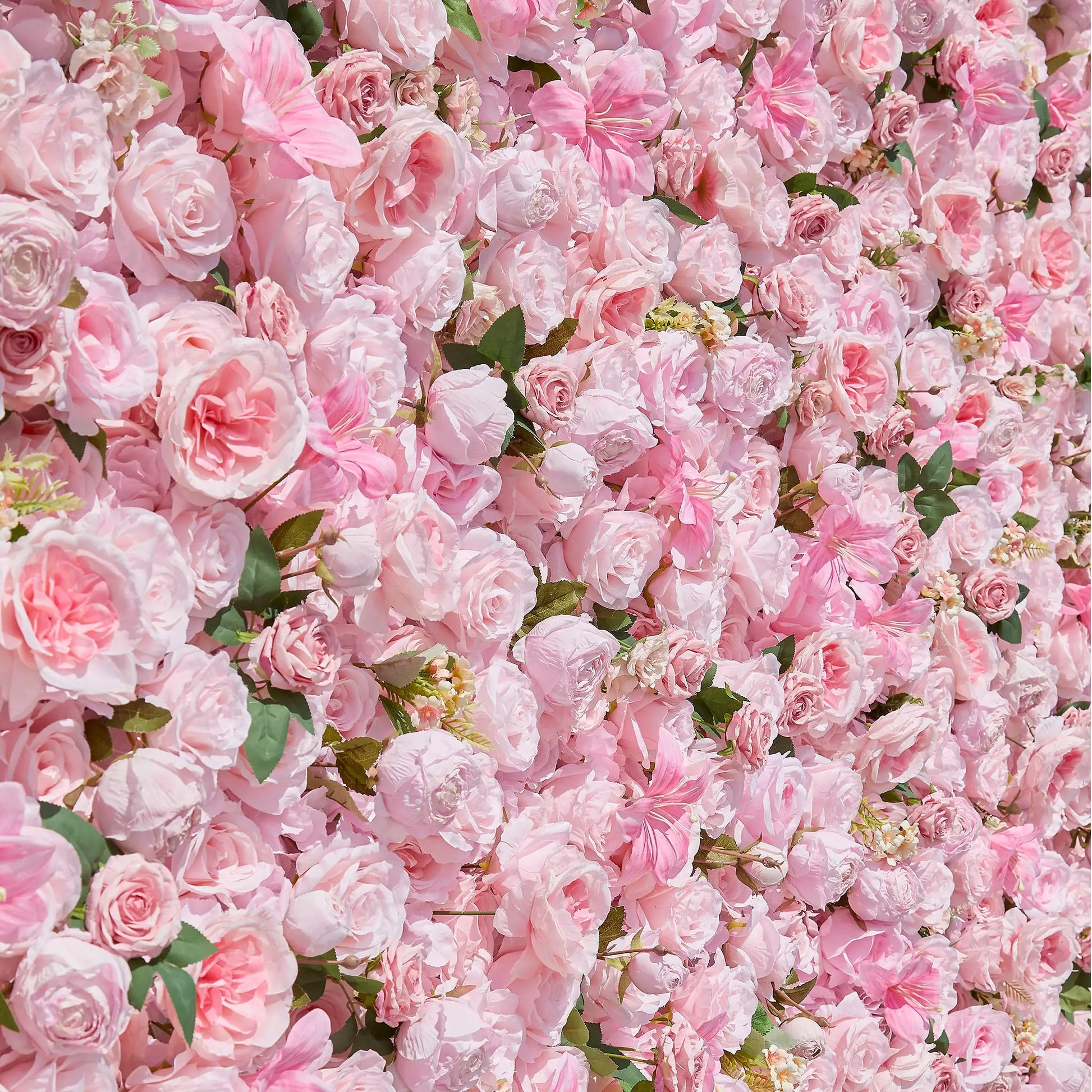 Rosy 5D Pink Rose Peony Roll Up Curtain Cloth Flower Wall