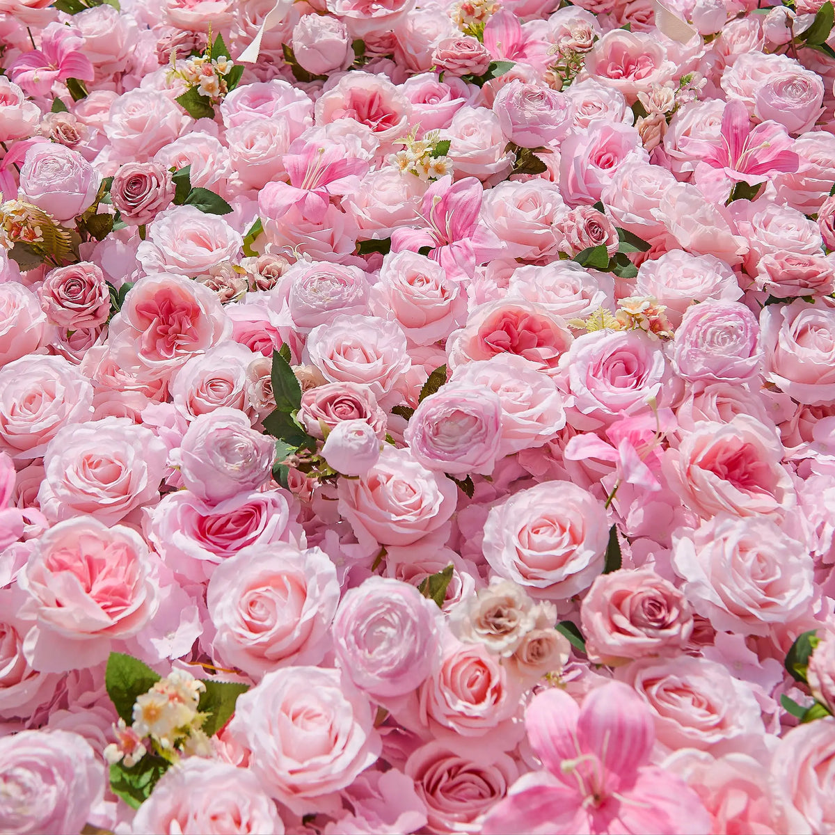 Rosy 5D Pink Rose Peony Roll Up Curtain Cloth Flower Wall