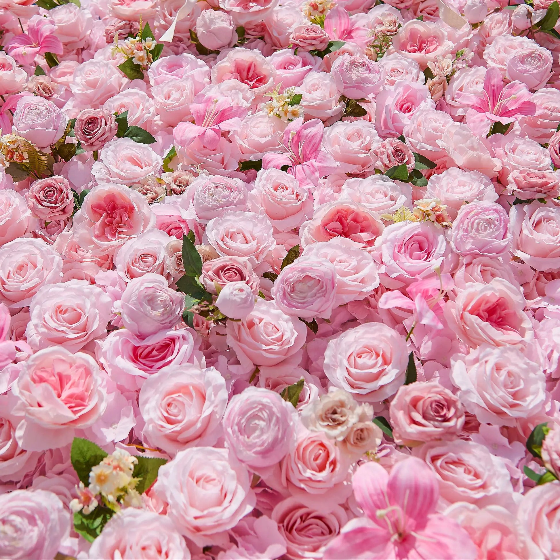 Rosy 5D Pink Rose Peony Roll Up Curtain Cloth Flower Wall