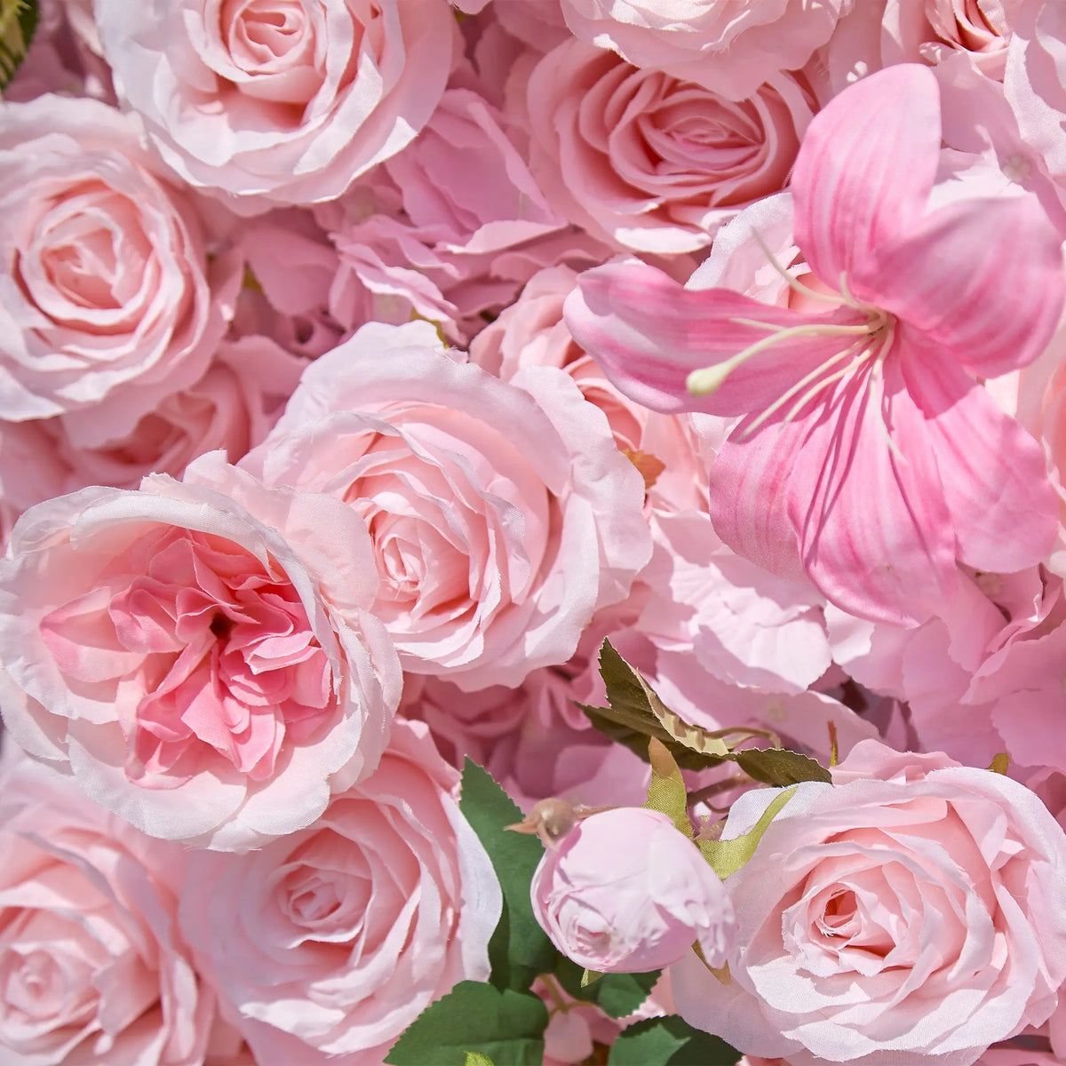 Rosy 5D Pink Rose Peony Roll Up Curtain Cloth Flower Wall