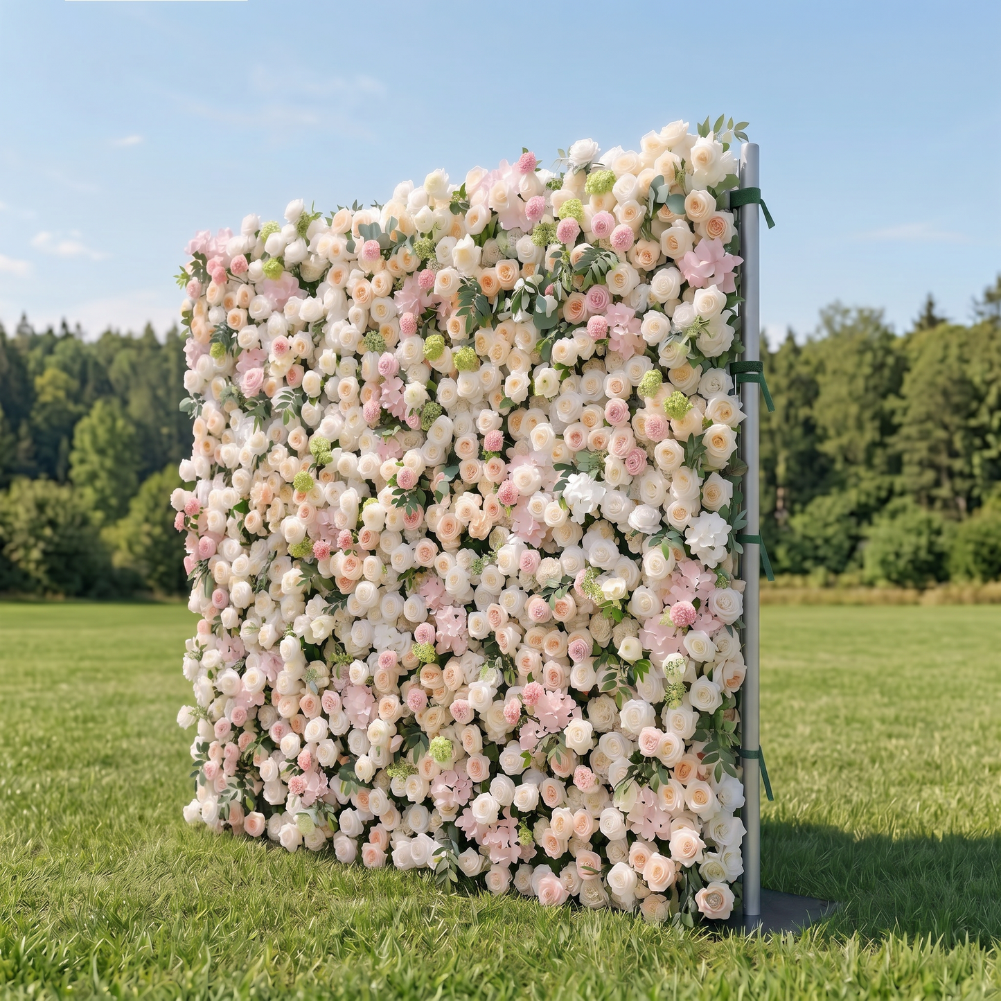 Pink and white flower wall right side view