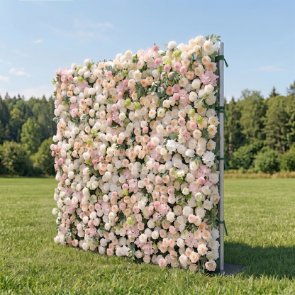 Pink and white flower wall right side view
