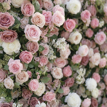 Dimensional pink and white floral wall texture