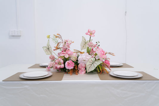 Pink Floral Table Arrangement – Wedding Table Decor
