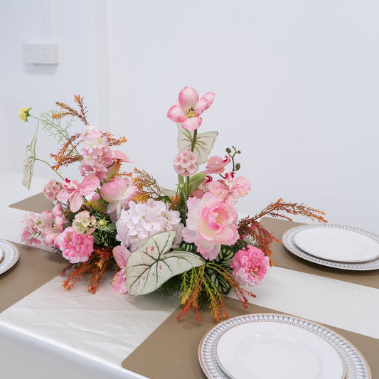 Pink Floral Table Arrangement – Wedding Table Decor