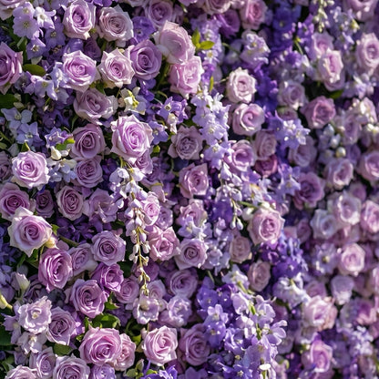 Purple silk rose flower wall texture detail