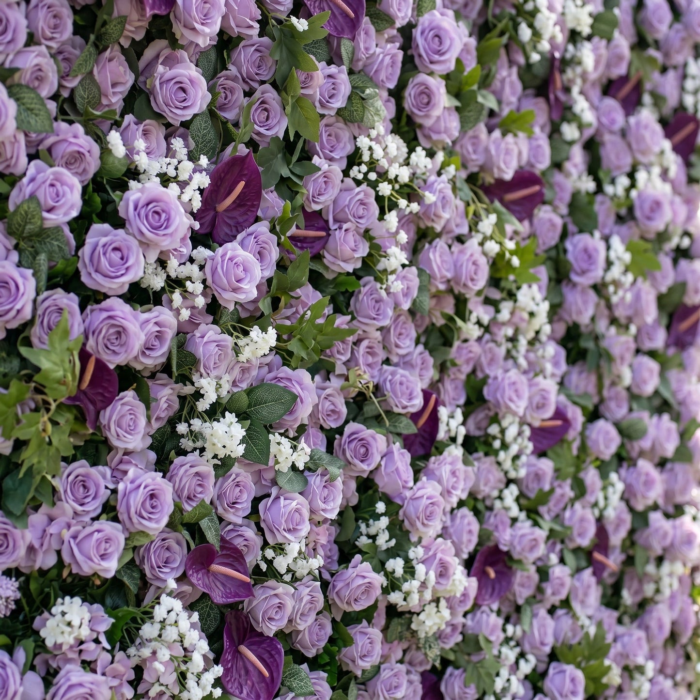 Dimensional purple floral wall texture