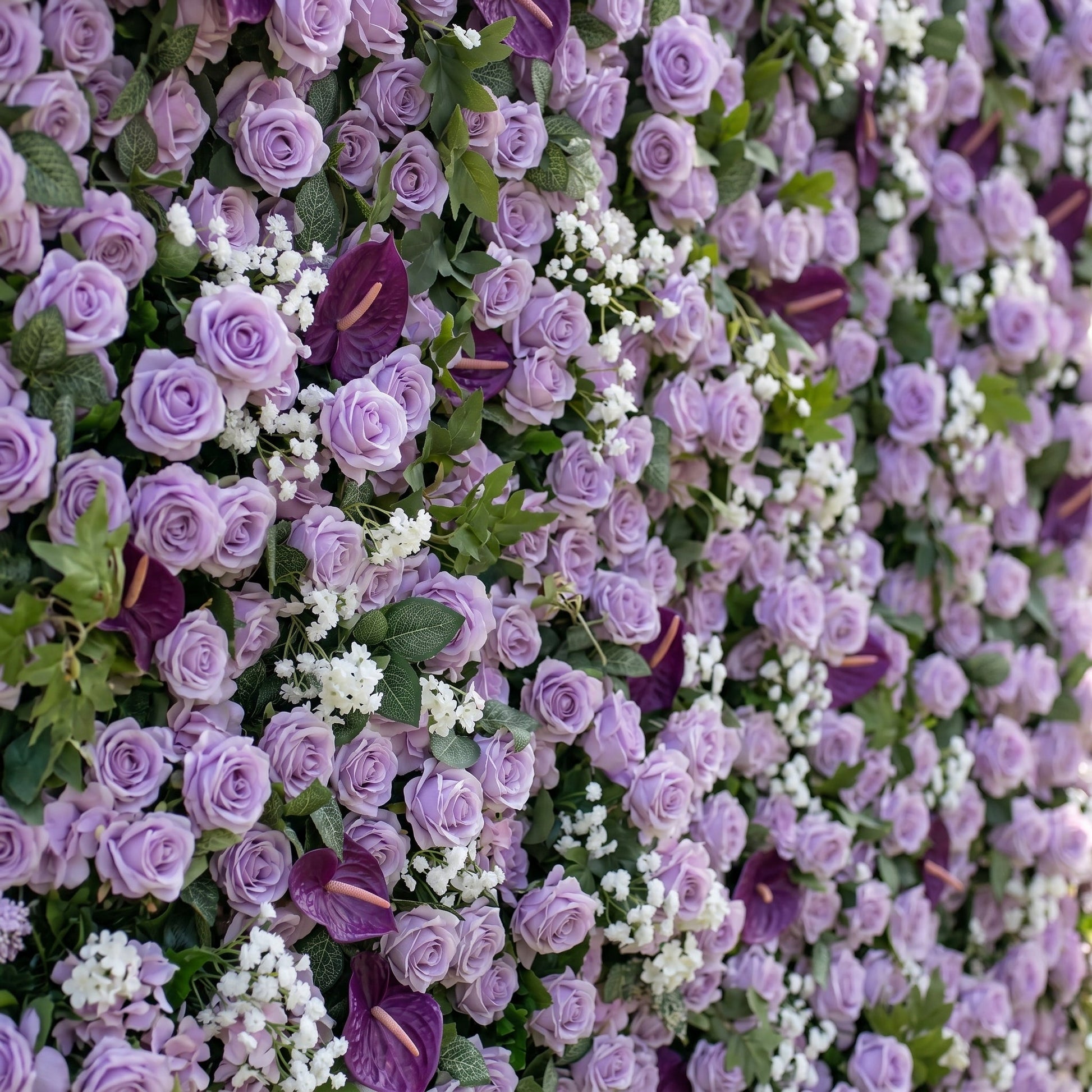 Dimensional purple floral wall texture