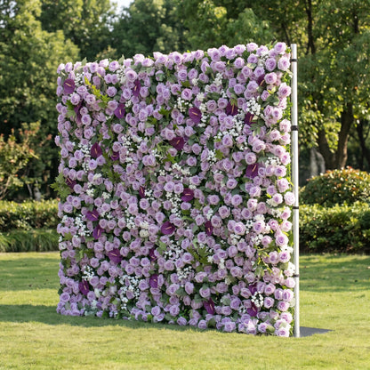 Purple rose flower wall side view