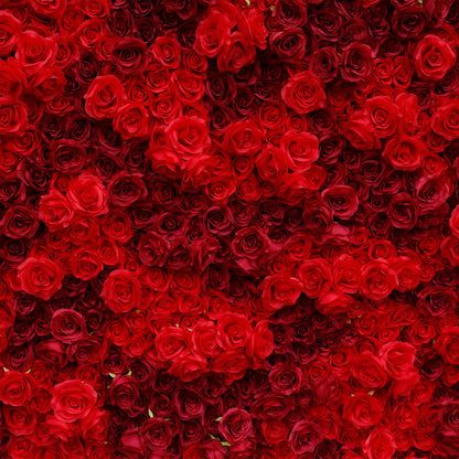 Rosy 3D Texture Pure Red Rose Cloth Roll Up Flowers Wall Backdrop